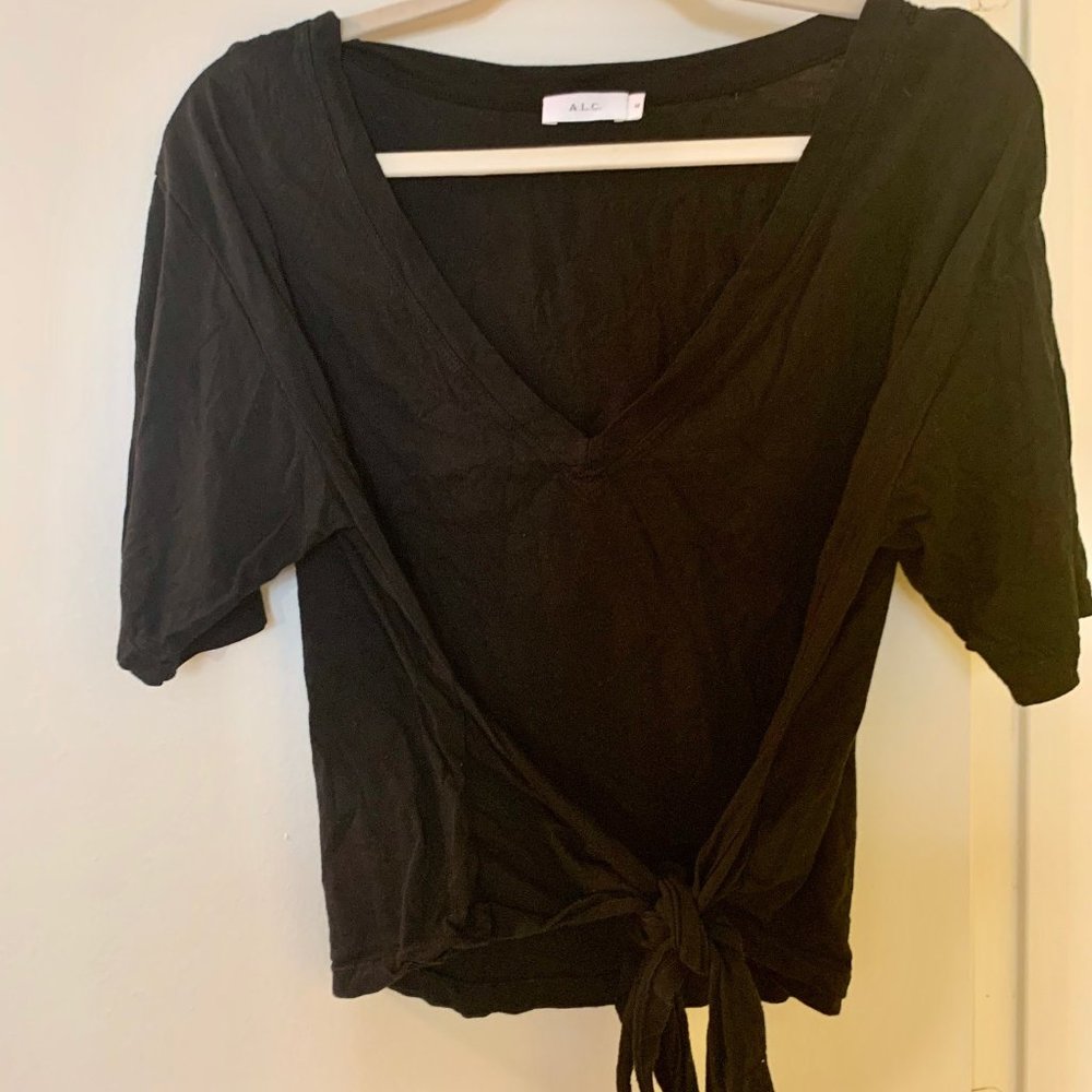 A.L.C. Black Tie-up T-Shirt